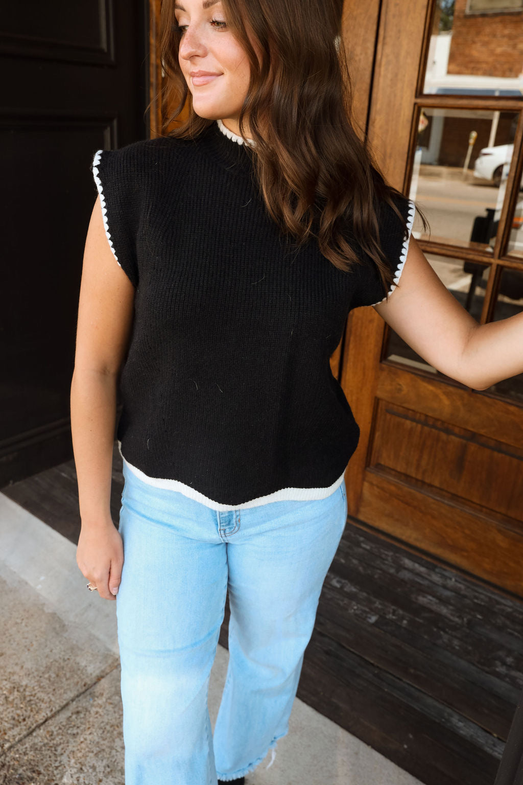 Rylie Sweater Vest- Black