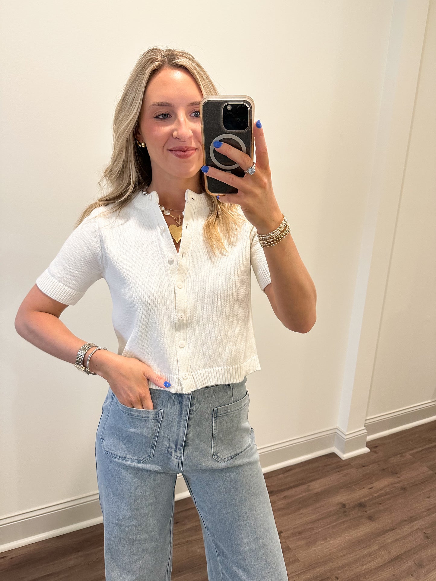 Leia Knit Top- Ivory