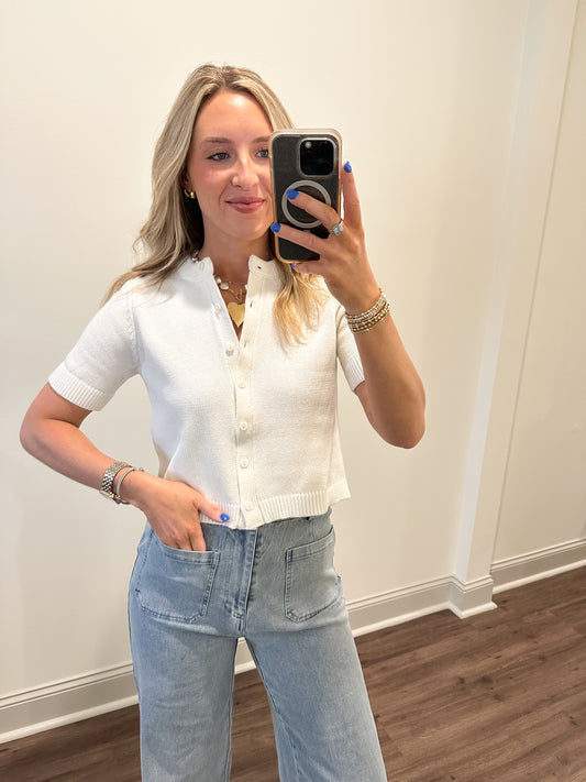 Leia Knit Top- Ivory