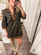 Elliston Mini Dress- Black Multi