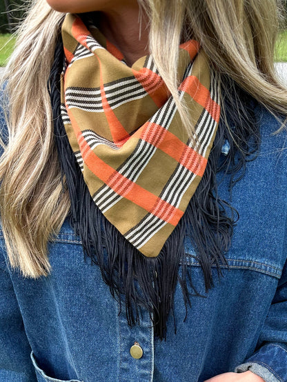 Fall Fringe Bandana- Black