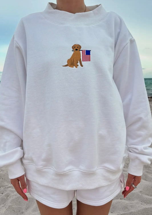 American Dog Mockneck- White