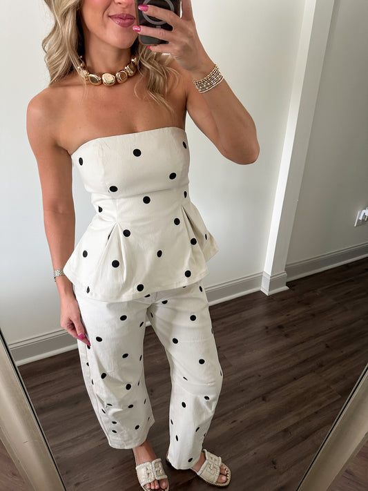 Lennon Polka Dot Set- White/Black