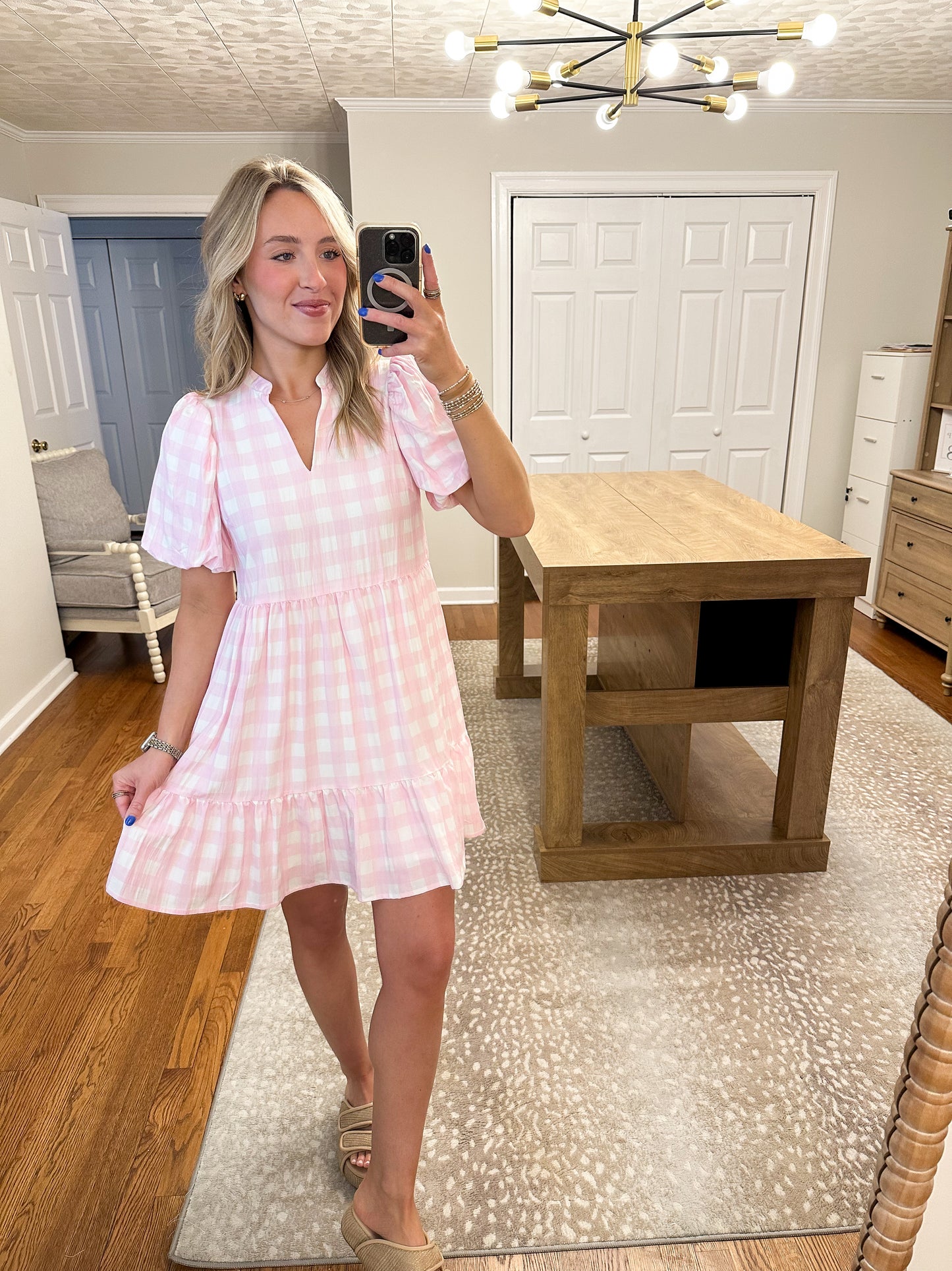 Baby Pink Gingham Dress
