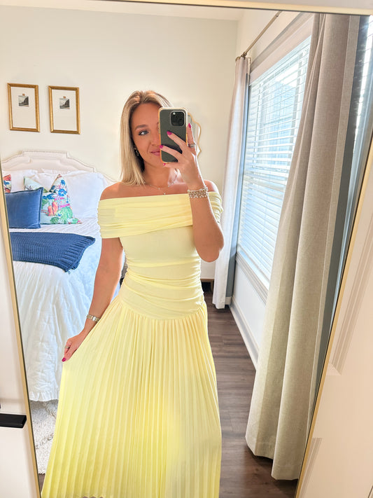 Elina Drop Dress- Yellow