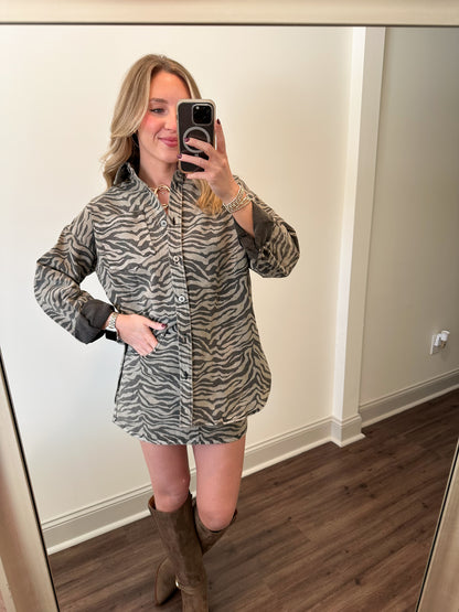 Amari Zebra Mini Skirt Set