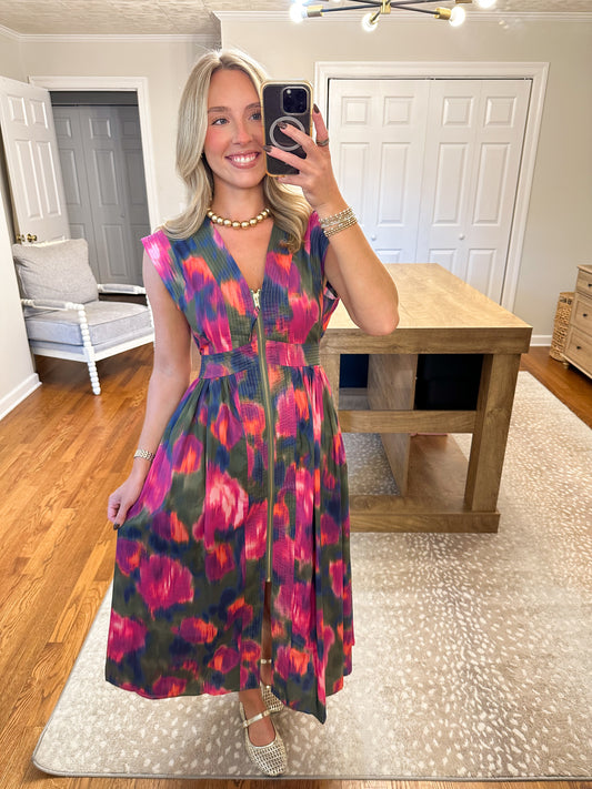 The Genevieve Dress- Magenta