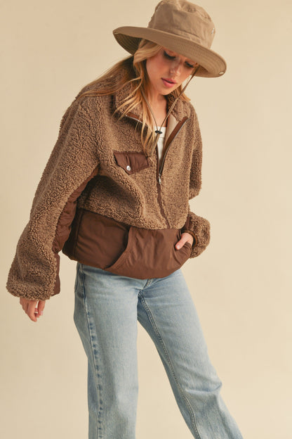Ziggy Fleece Pullover- Brown