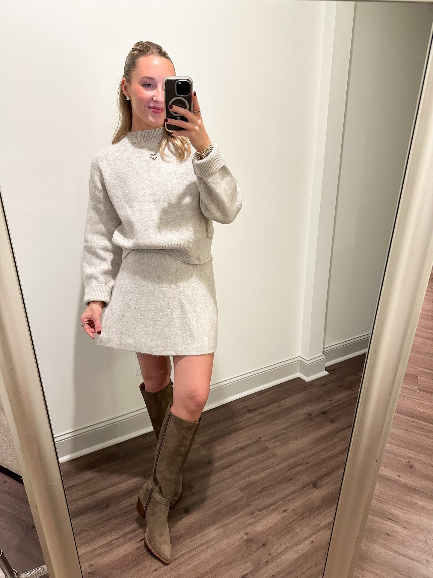 Parker Oatmeal Skirt Set