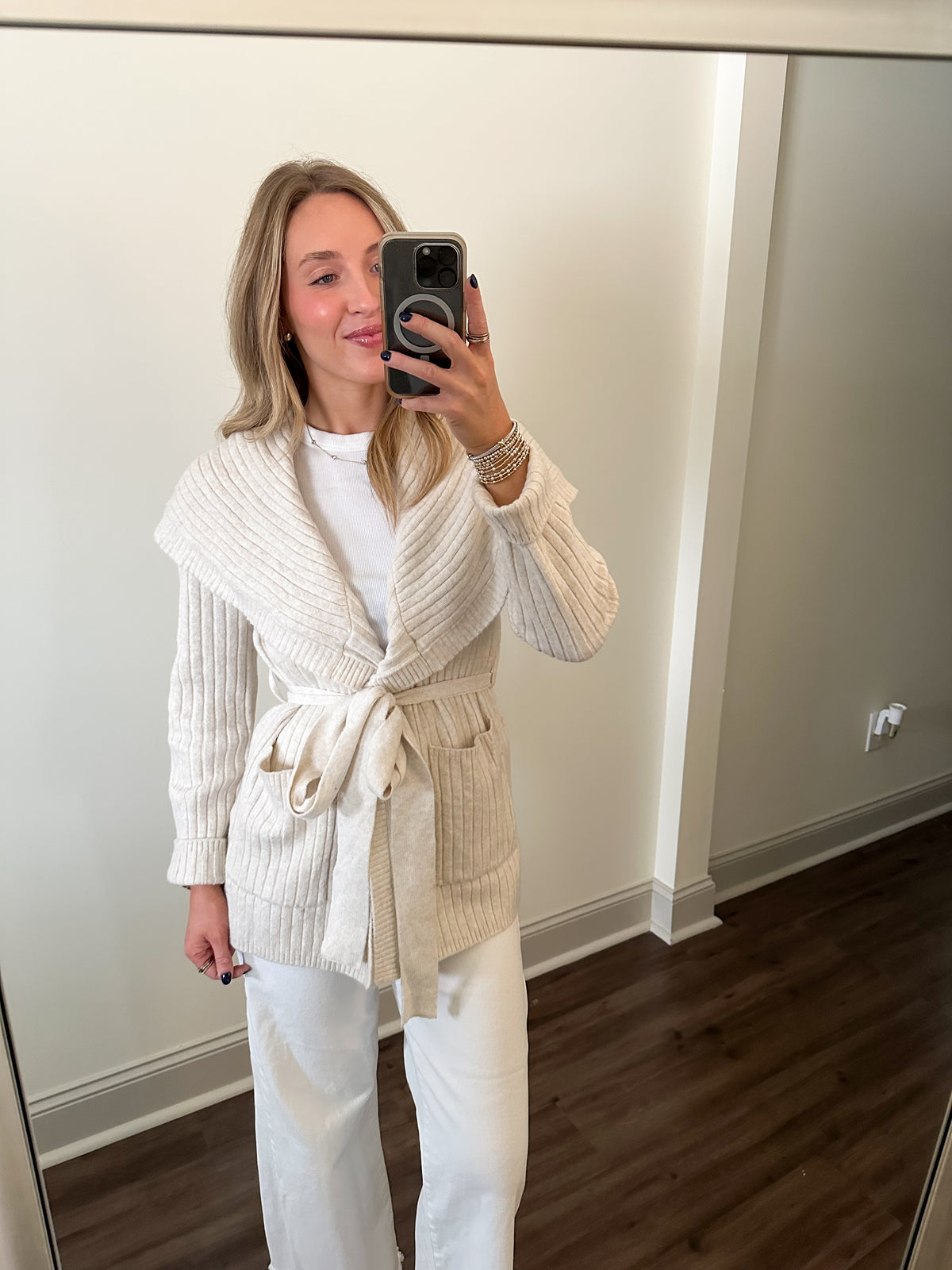 Cream Wrap Cardigan