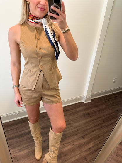 Tate Suede Set- Camel