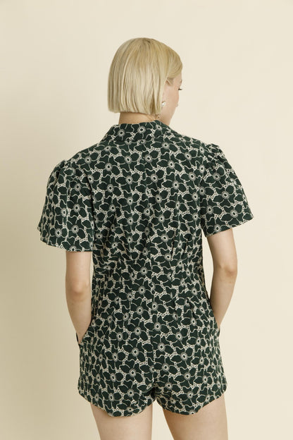 Twill Romper- Green