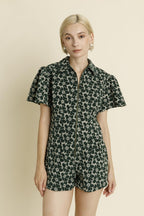 Twill Romper- Green