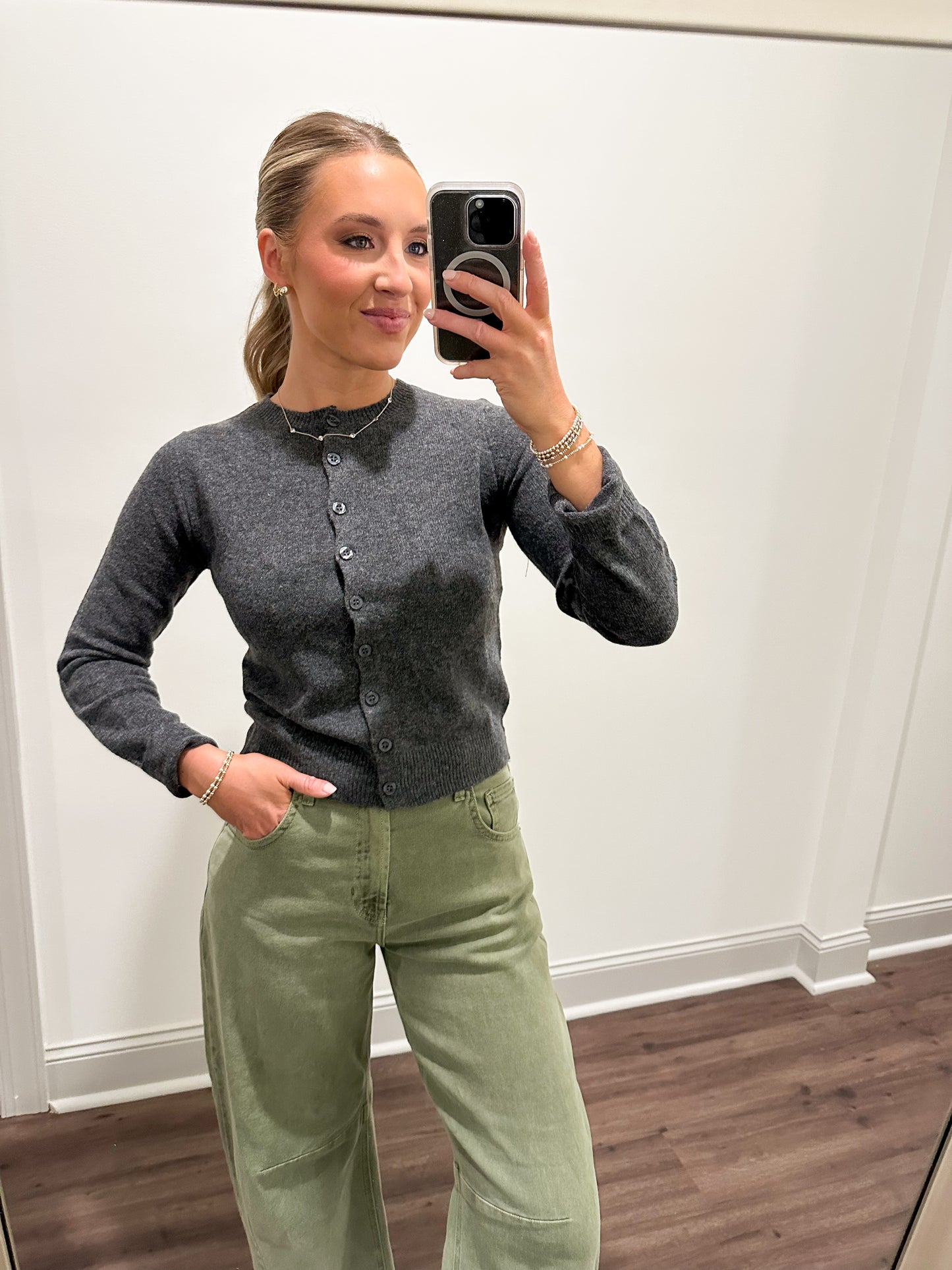 Kelly Cardigan- Charcoal