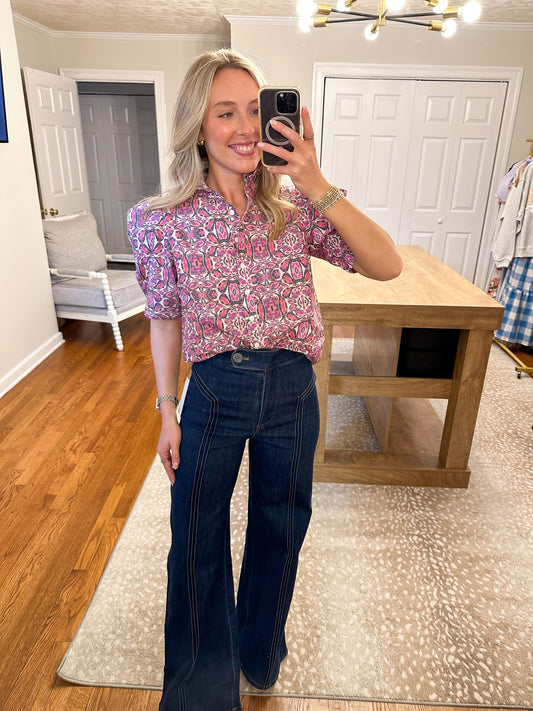 Henry Dark Denim Wide Leg Jeans