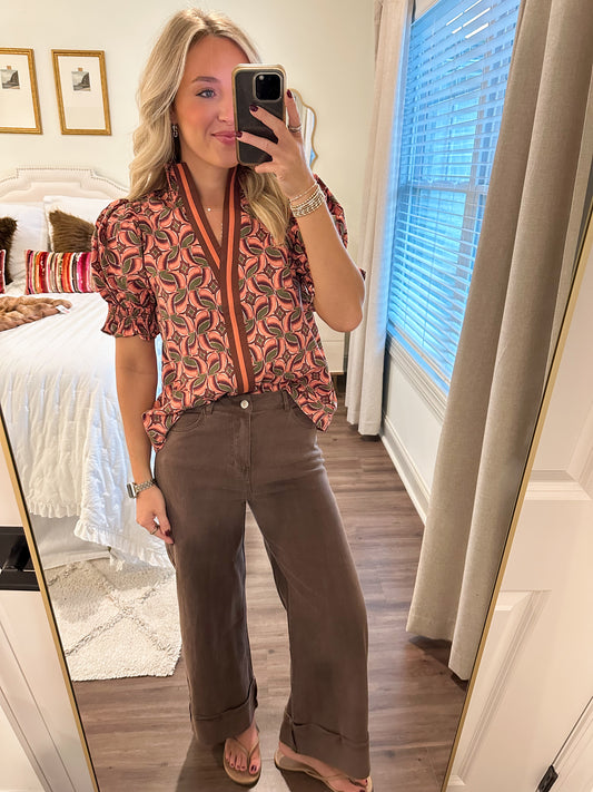 Petra Cuffed Jean- Brown