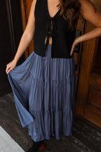 Josie Skirt- Dusty Navy