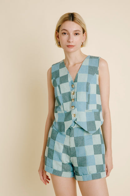Patchwork Set- Green/Blue