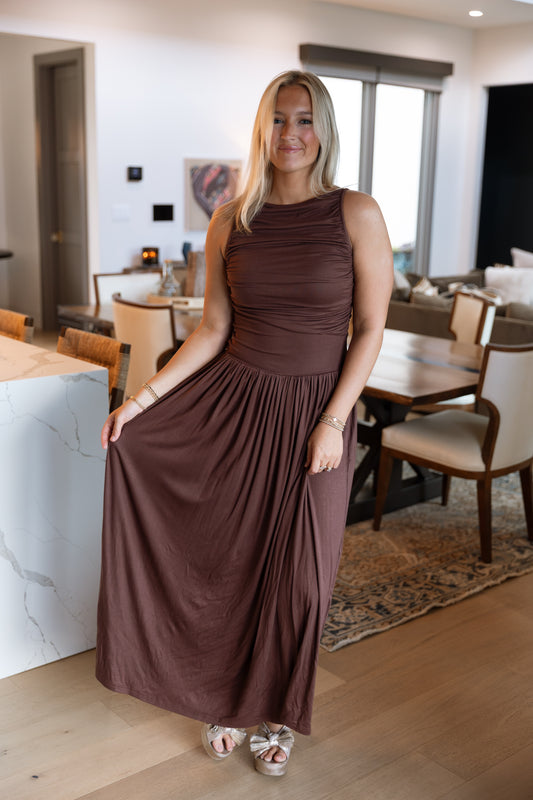 Leni Maxi Dress- Brown