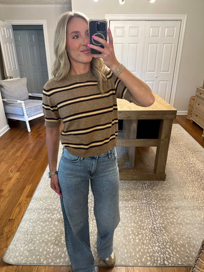 Patricia Striped Sweater- Latte