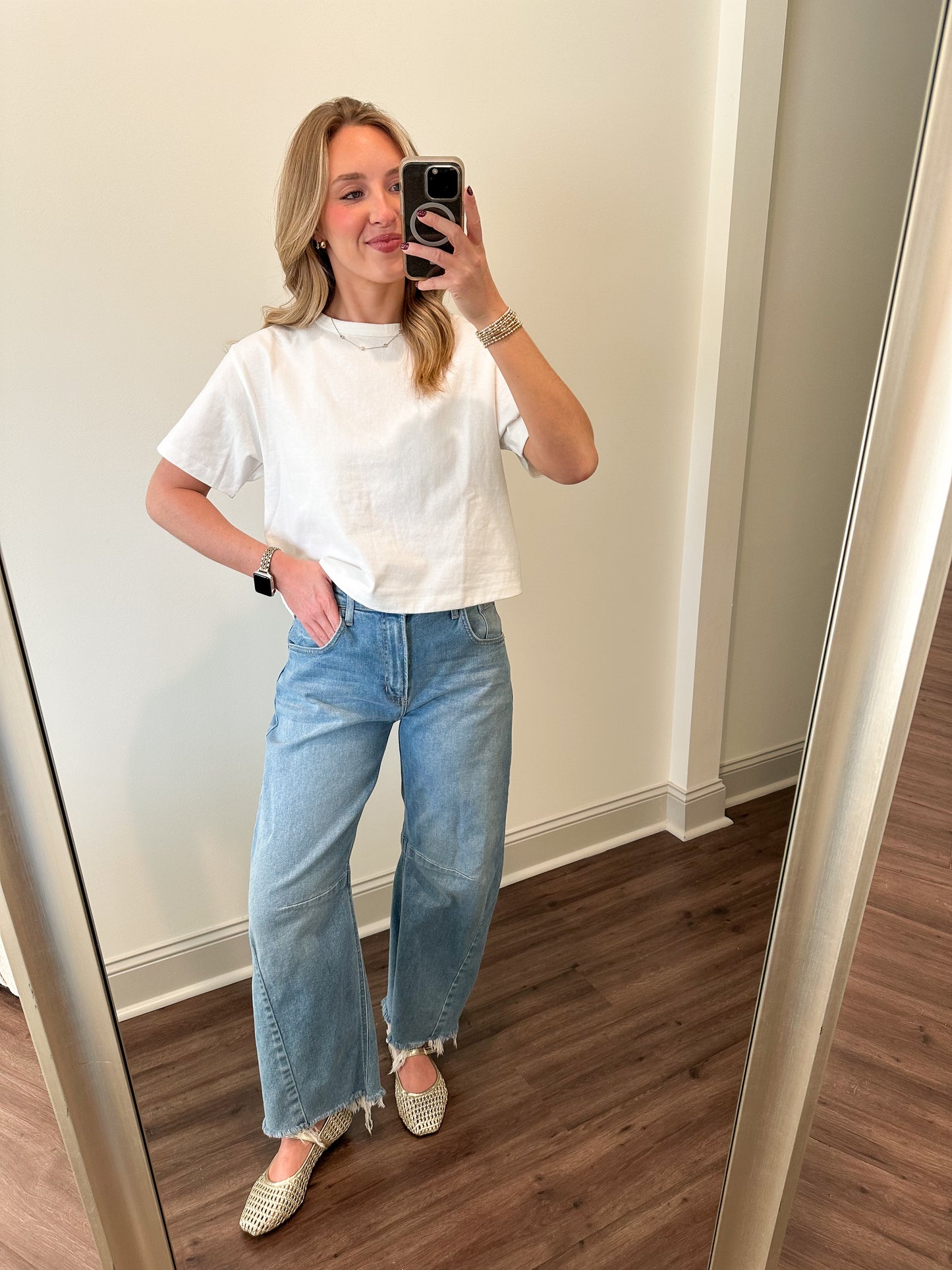 Linen Knit Tee- White