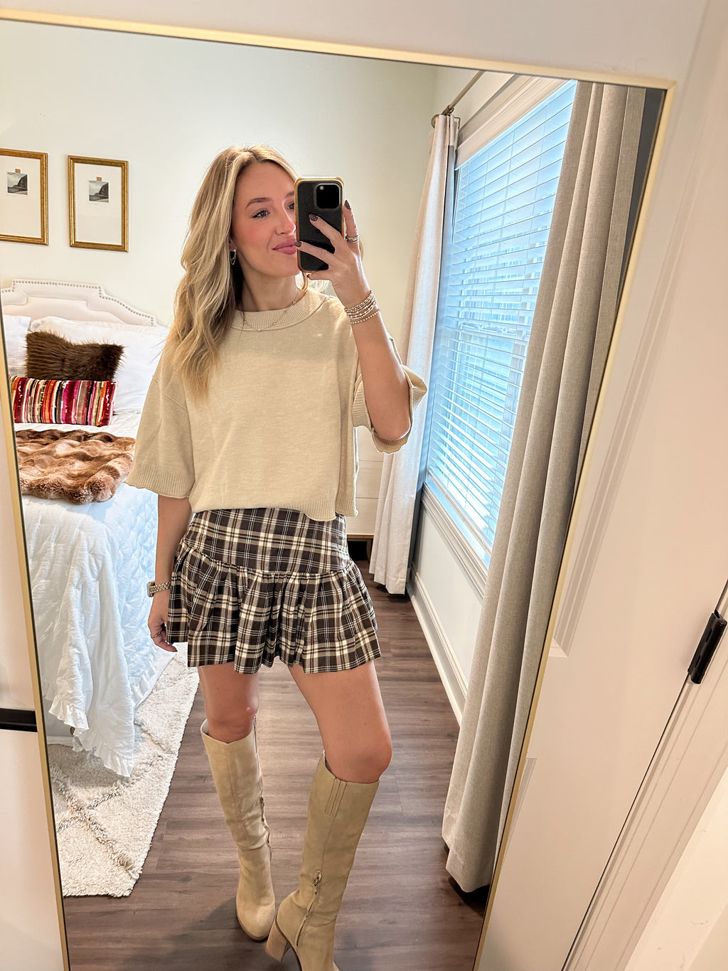 Plaid Print Mini Skirt