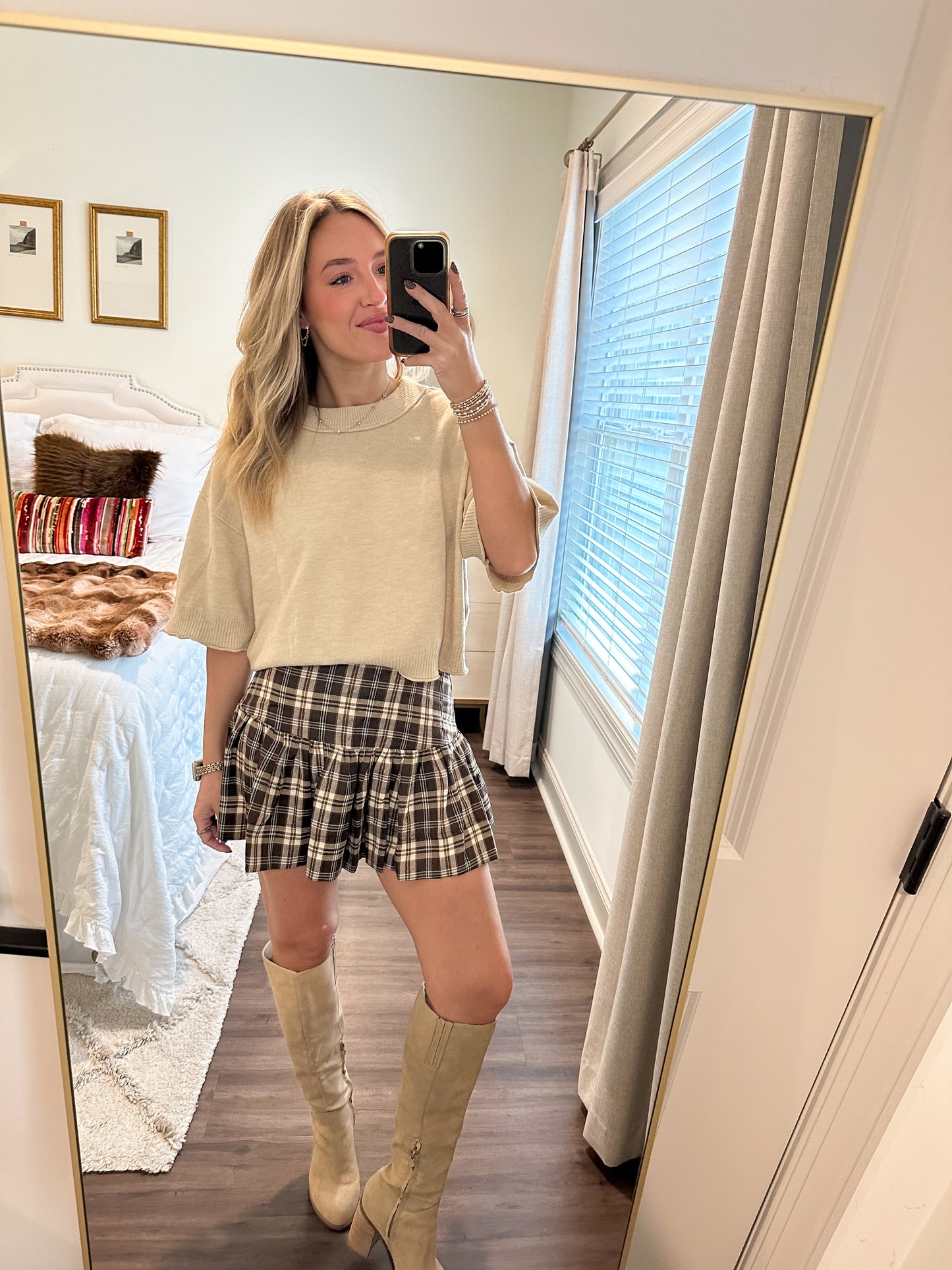 Plaid Print Mini Skirt