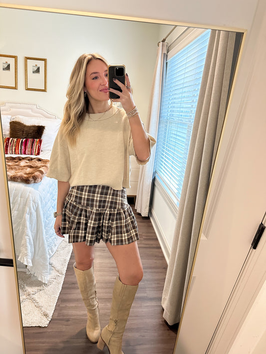 Plaid Print Mini Skirt