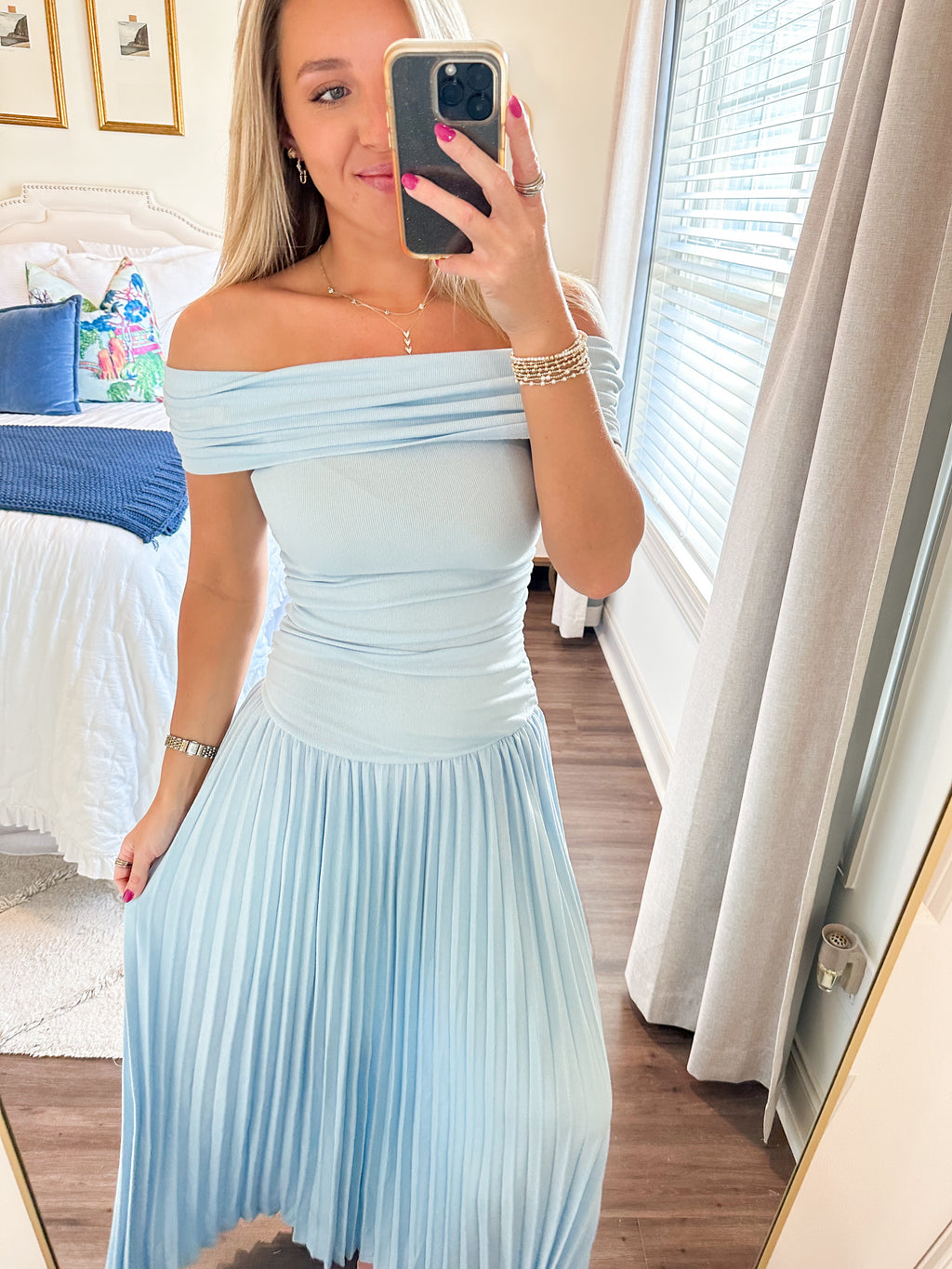 Elina Drop Dress- Blue