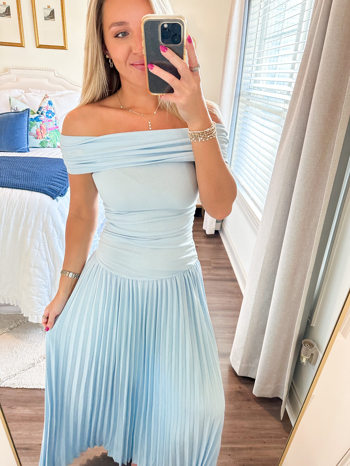 Elina Drop Dress- Blue