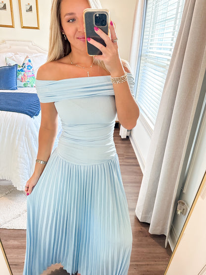 Elina Drop Dress- Blue