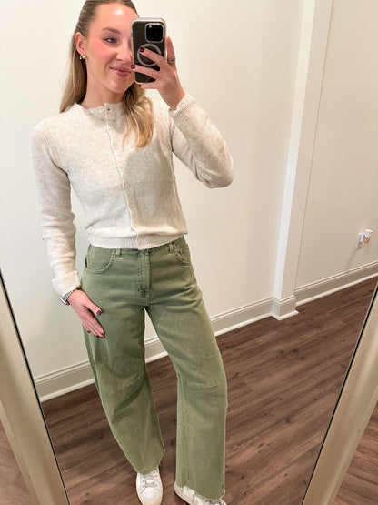 Cream Button Up Cardigan