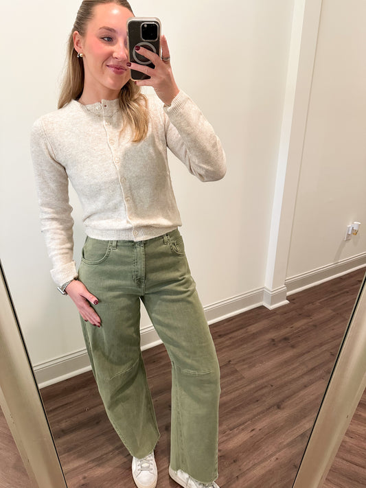 Cream Button Up Cardigan