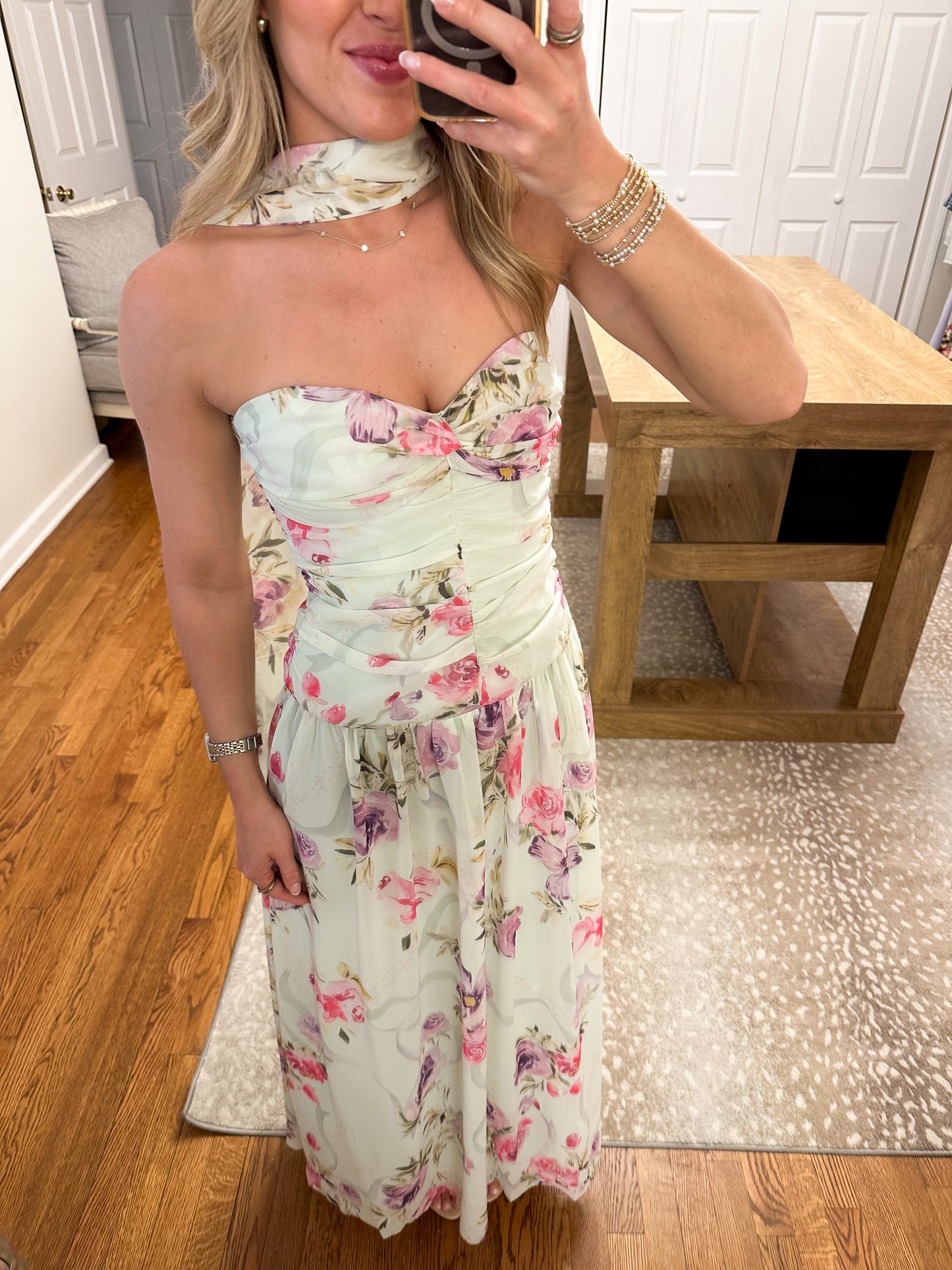Mint Floral Maxi Dress