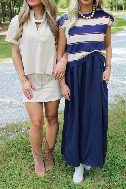 Alessia Midi Dress- Navy