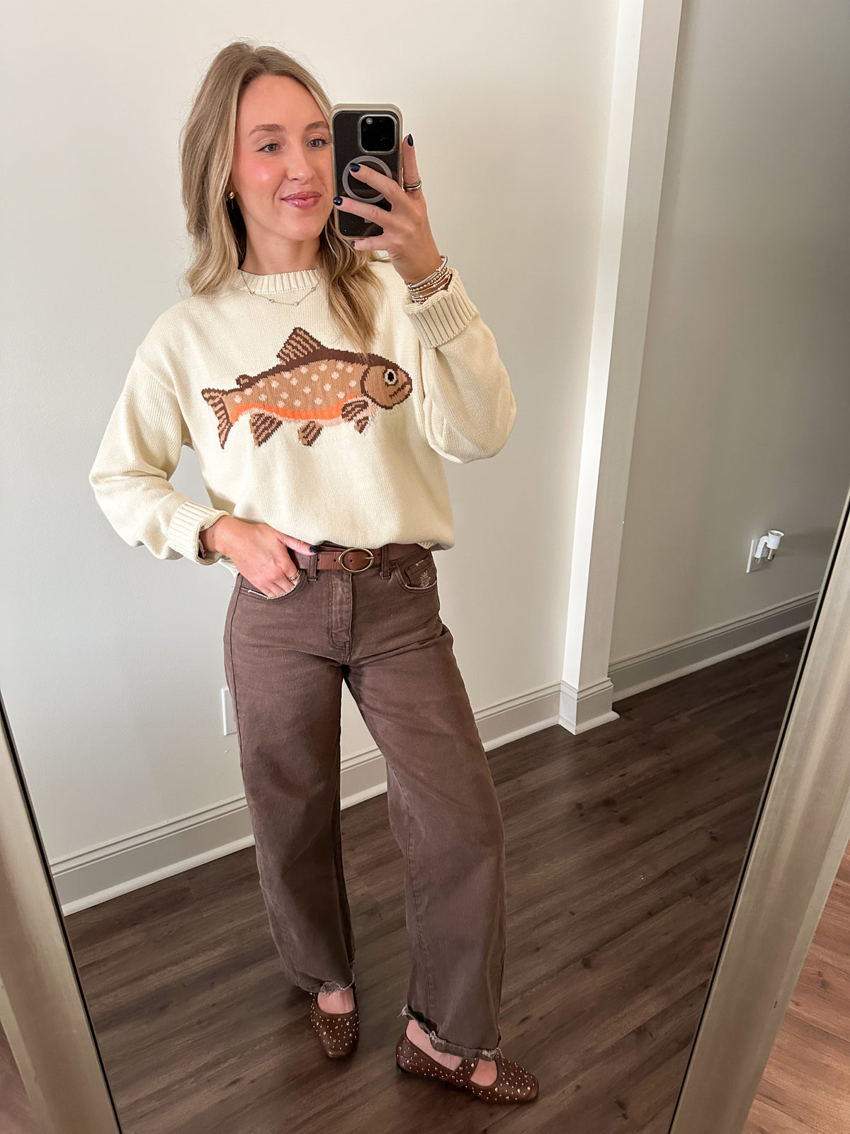 Andie Fish Sweater- Cream