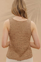 Alexa Crochet Tank- Sand
