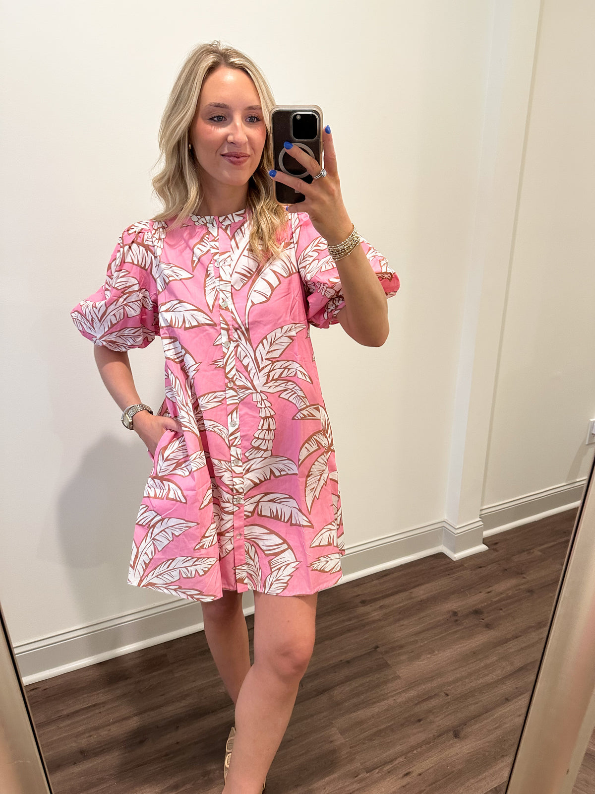 The Palm Mini Dress- Pink