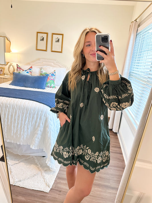 Embroidered Peasant Mini