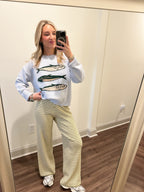 Bailey Striped Wide Leg Pants- Sage