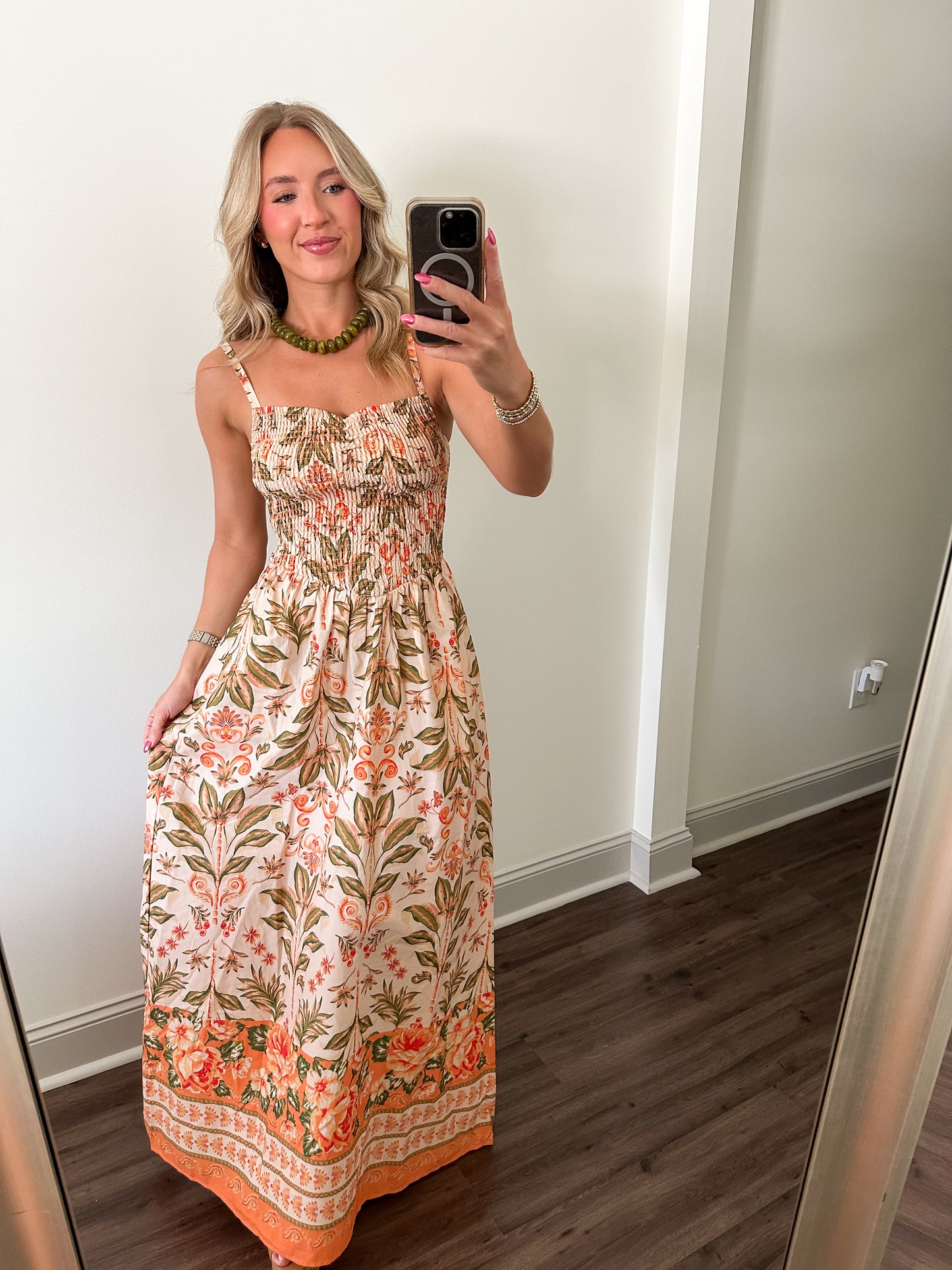 Sienna Botanical Border Maxi Dress