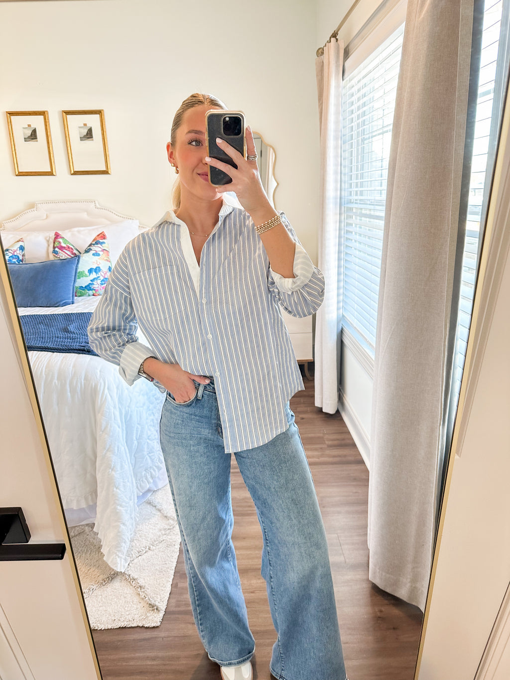 Daely Stripe Shirt- Blue