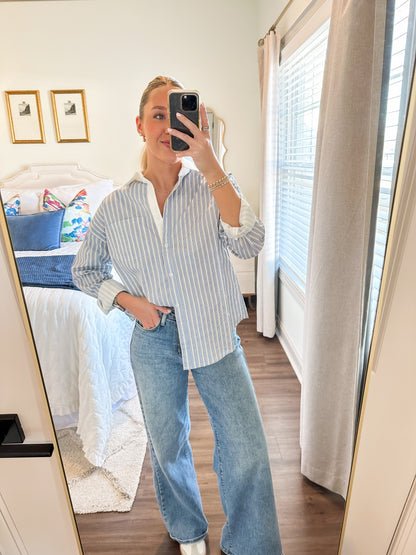 Daely Stripe Shirt- Blue