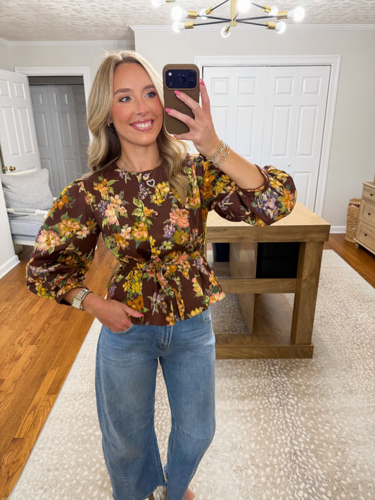Naya Floral Tie Waist Blouse