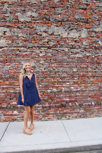 Elena Mini Dress- Navy