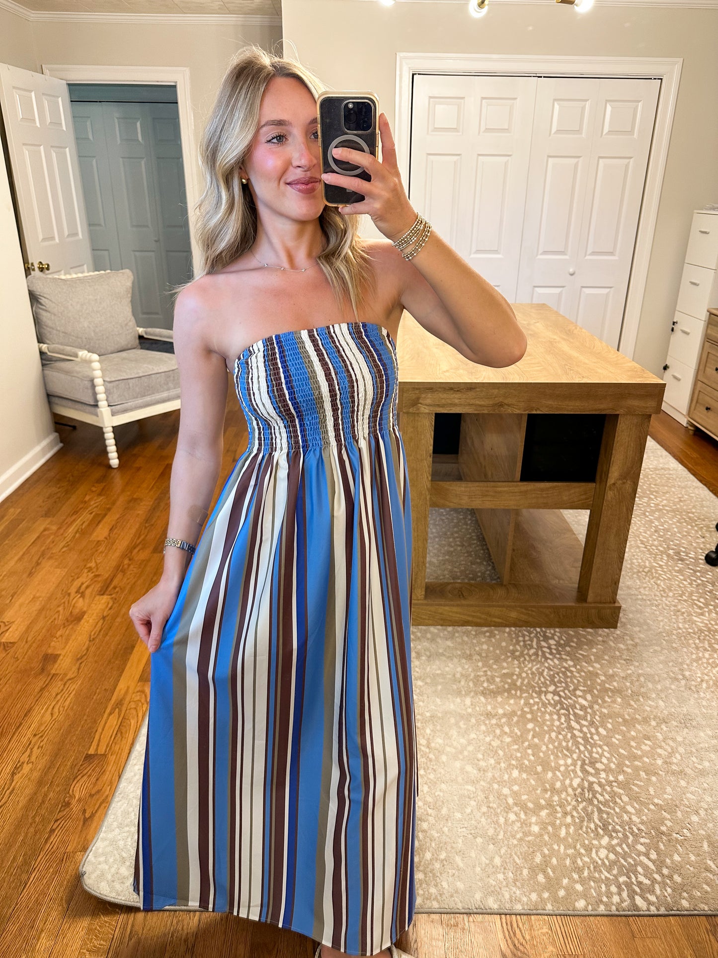 Elsie Stripe Midi Dress