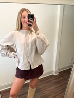 Beckett Suede Top- Bone