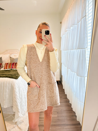 Mini Sweater Dress- Taupe