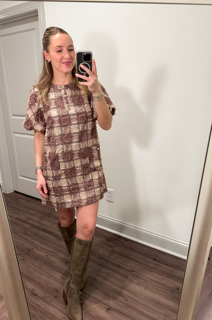 Stacy Mini Dress- Mocha