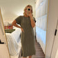 Ribbed Midi Dress- Olive